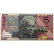 AUSTRALIA 2001 . FIVE 5 DOLLARS BANKNOTE . MacFARLANE/EVANS . SPECTACULAR SERIAL